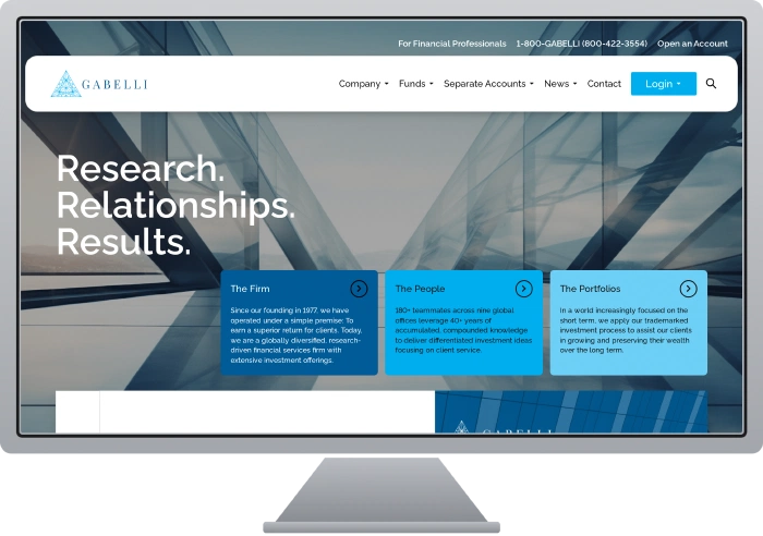 Gabelli Funds website screenshot