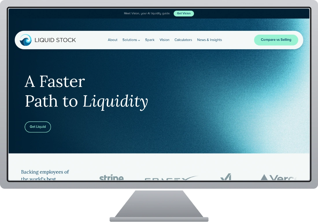 Liquid Stock website screenshot