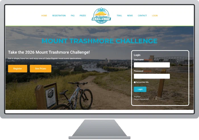 Mount Trashmore Fitness Challenge website screenshot