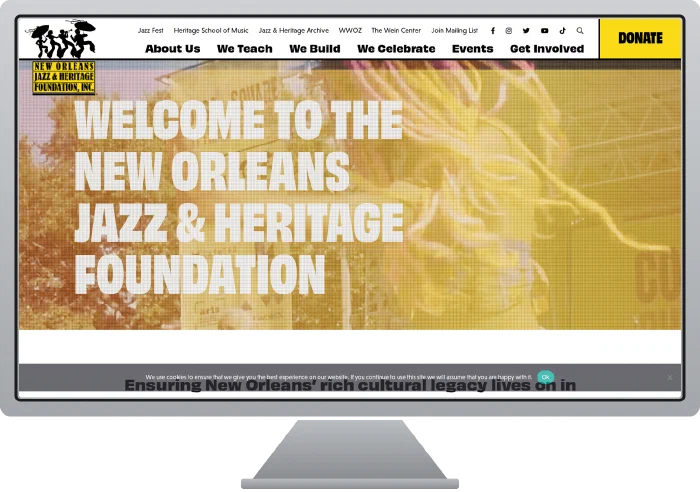 New Orleans Jazz & Heritage Foundation website screenshot