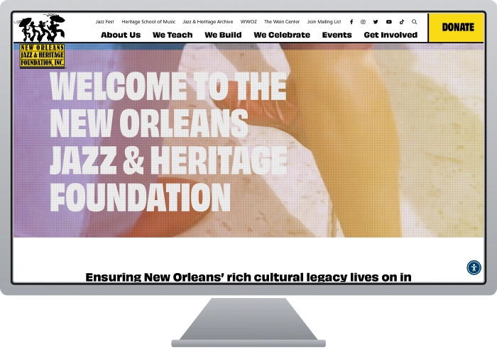 New Orleans Jazz & Heritage Foundation website screenshot