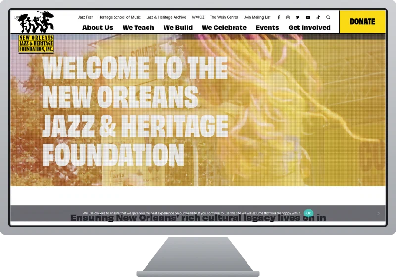 New Orleans Jazz & Heritage Foundation website screenshot
