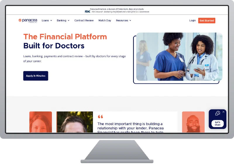 Panacea Financial website screenshot