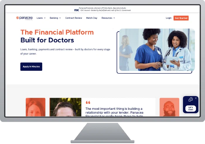 Panacea Financial website screenshot