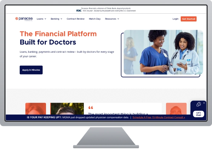 Panacea Financial website screenshot